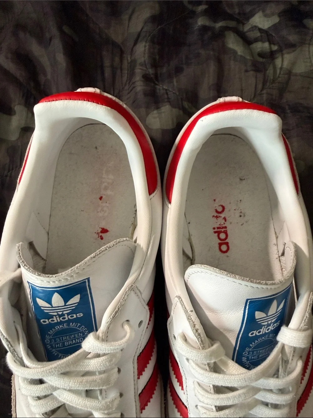 Adidas Samba White & Red Leather Sneakers Men’s size 11.5